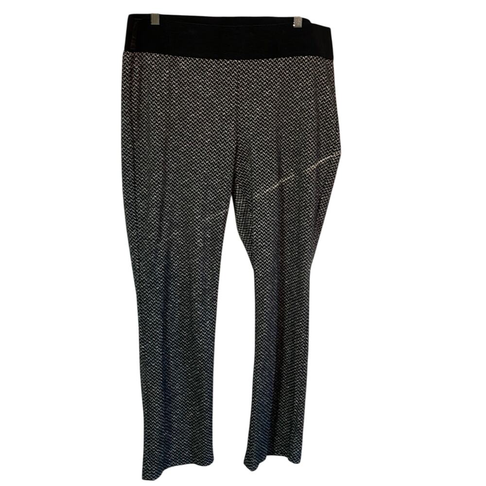 Zac & Rachel xl black white tweed pattern straight leg elastic waist pullon pant